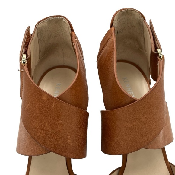 Kenneth Cole Sora Leather Criss Cross Block Heel Sandals - Picture 6 of 10